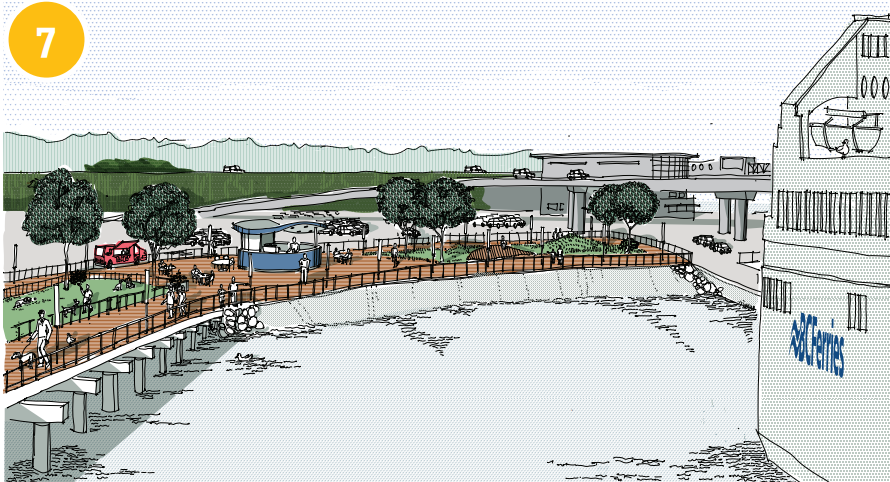 A waterfront boardwalk is one of the ideas being proposed for the terminal redesign.

