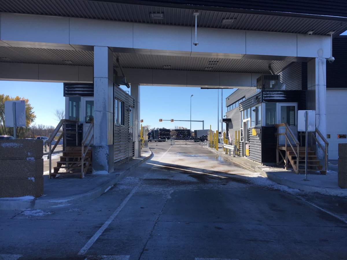 One of the three new lanes at the Emerson Port of Entry.