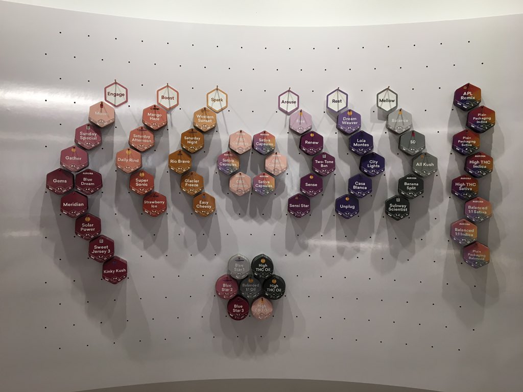 Fire & Flower stores will feature a “strain wall” showing all the different kinds of marijuana available. This store in St. Albert, Alta. Will have more than 70 different kinds of cannabis for sale. October 17, 2018.