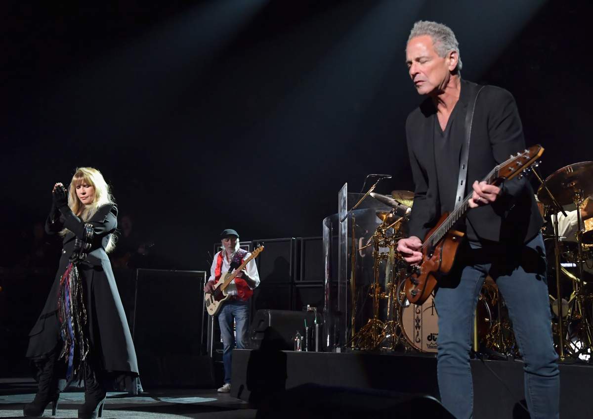 Stevie Nicks, John McVie and Lindsey Buckingham at MusiCares Person of the Year honouring Fleetwood Mac at Radio City Music Hall, Jan. 26, 2018, in New York City.
