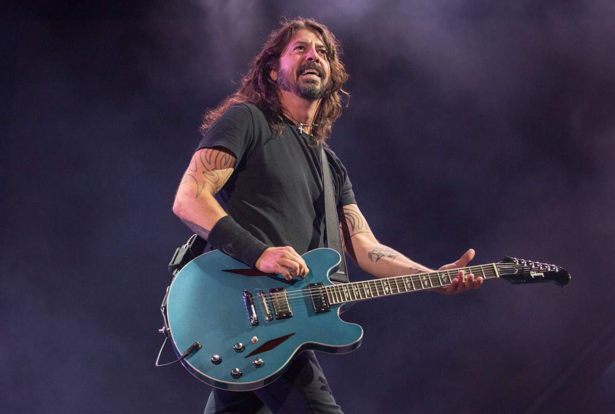 Dave Grohl of Foo Fighters performs at the Festival d’été de Québec on July 9, 2018 in Quebec City, Que.