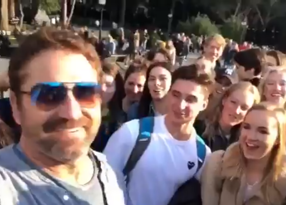 Gerard Butler crashed Guelph students' field trip in New York City. 