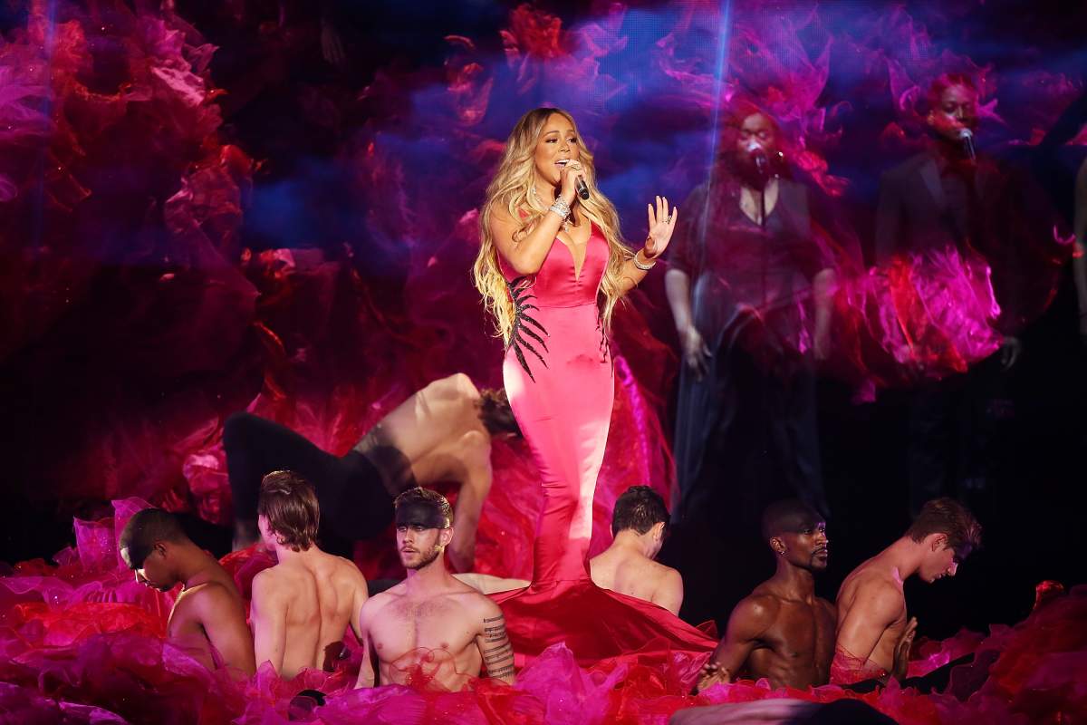 Mariah Carey performs onstage during the 2018 American Music Awards at Microsoft Theater on Oct. 9, 2018 in Los Angeles, Calif.  