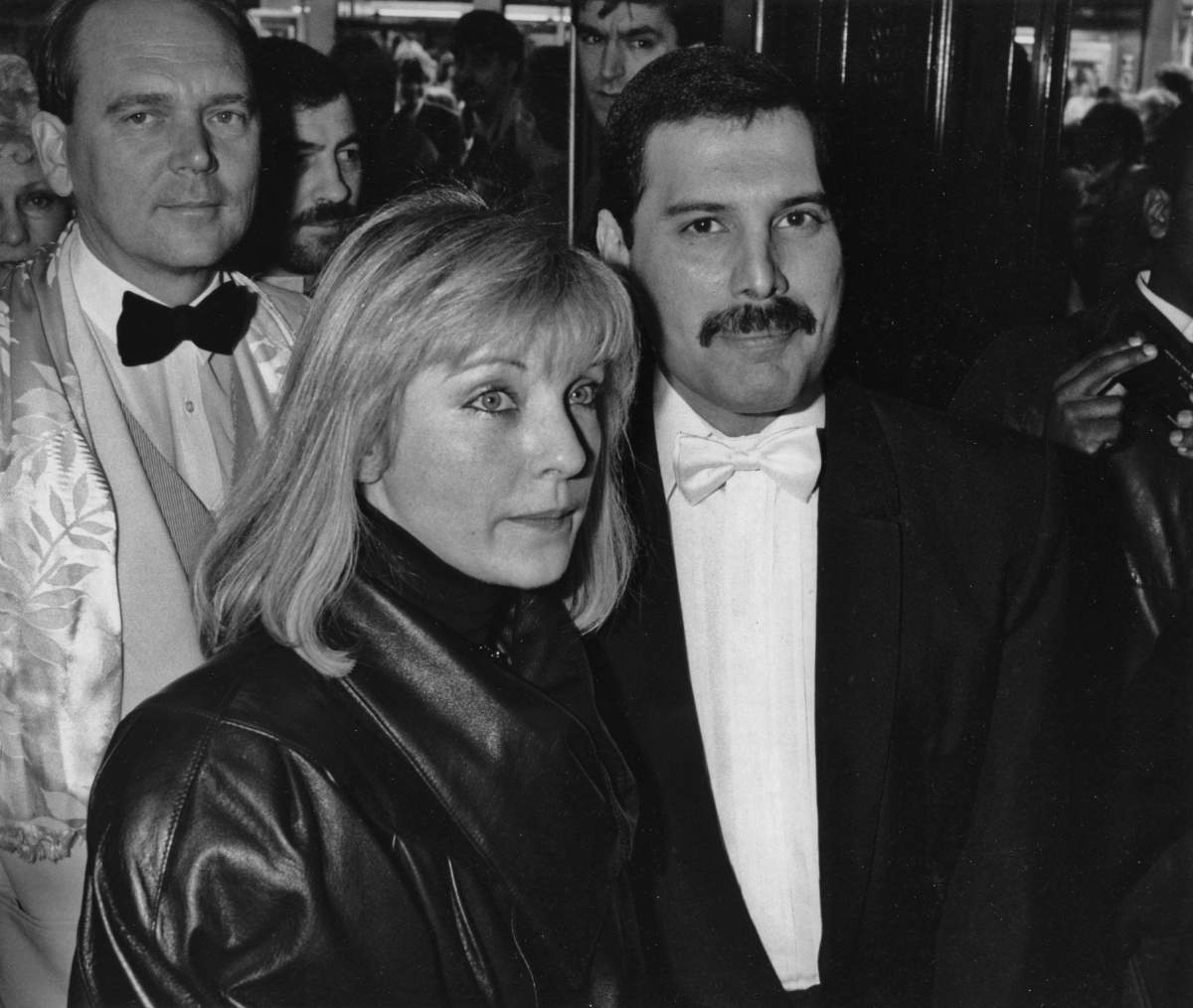 Freddie Mercury and Mary Austin at an afterparty in London for Dave Clark’s Time – The Musical on April 9, 1986.