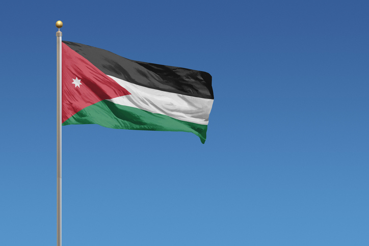 File photo of the Jordanian national flag.
