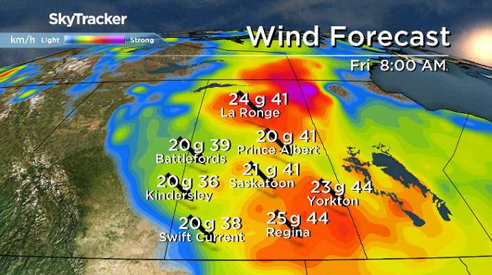 Gusty winds pick back up across the region on Friday as a cold front slides through.