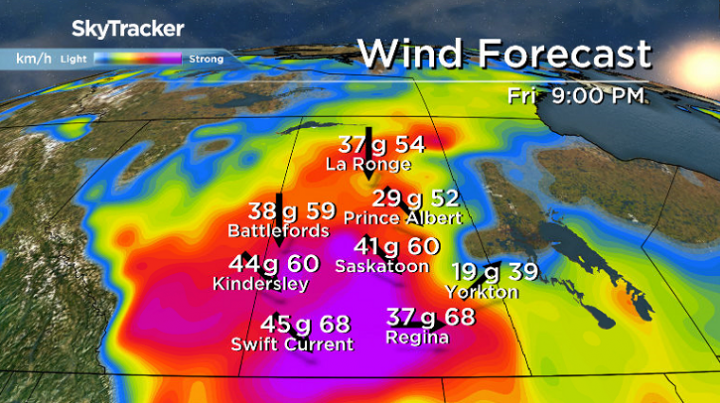 Gusty winds pick up late Friday as a system slides through.