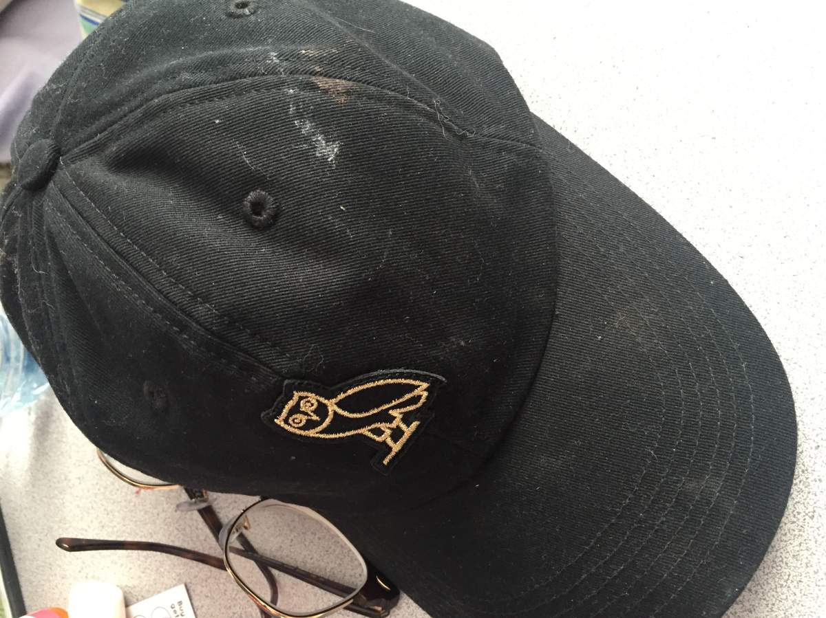 A woman who was struck by falling concrete at Toronto’s Union Station says she was wearing this hat at the time.