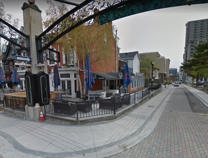 An early morning fight at Hess Village sent one man to hospital with stab wounds.