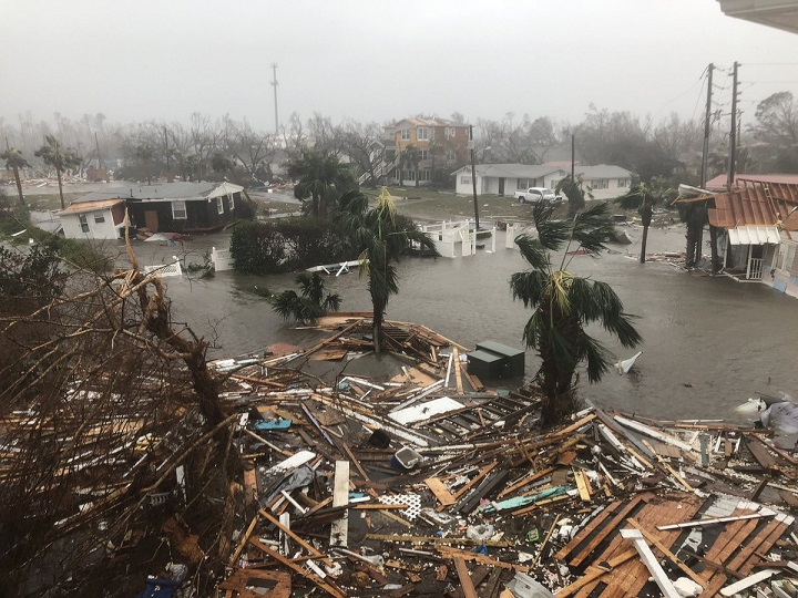Damage in Mexico Beach, Fla., caused by Hurricane Michael on Oct. 10, 2018.