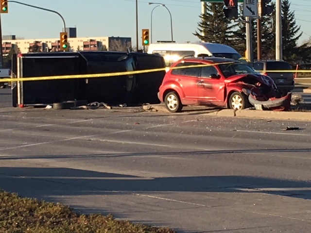Three people were taken to hospital after a crash on Pembina Highway at Bishop Grandin Boulevard early Sunday morning.