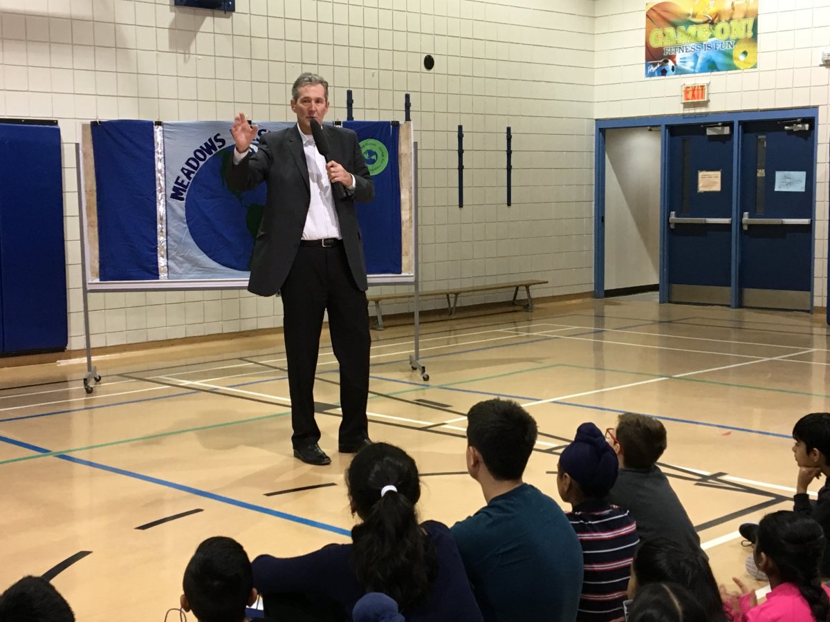 Premier Brian Pallister announces a new school in the Winnipeg School Division. 