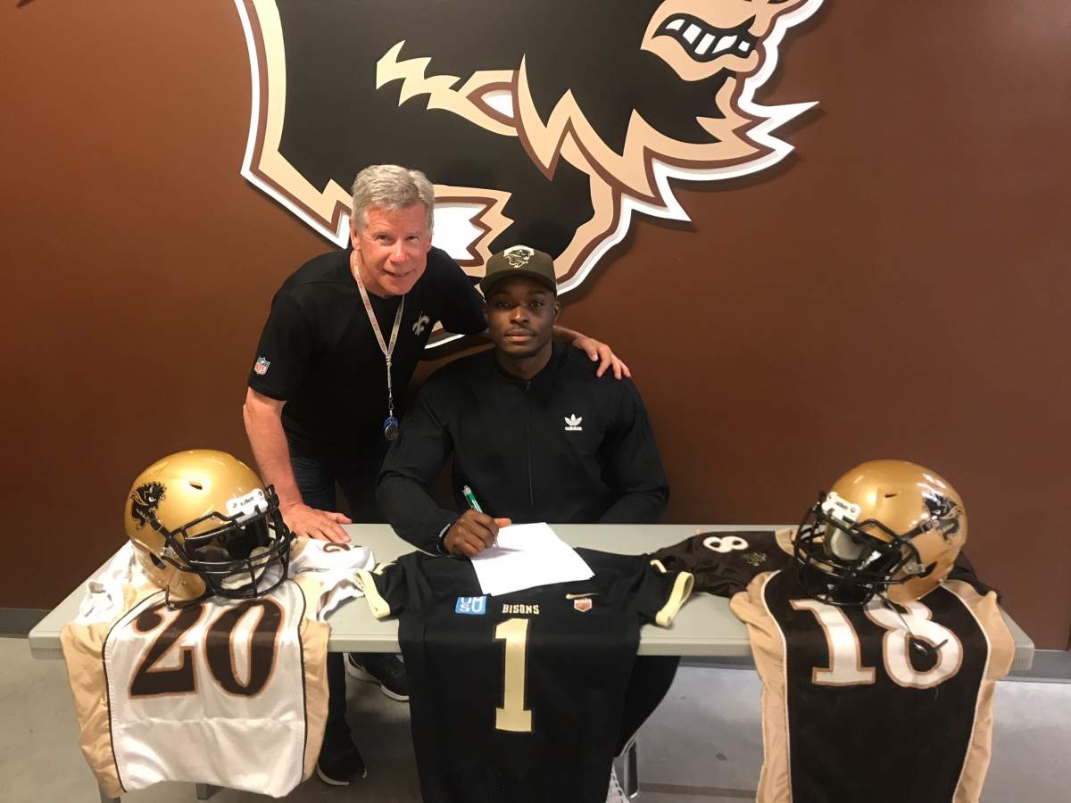 "It's all about doing the right thing. This is real life. We've been in a pandemic where people have lost their jobs and lost their lives," says U of M Bisons coach Brian Dobie, pictured left.