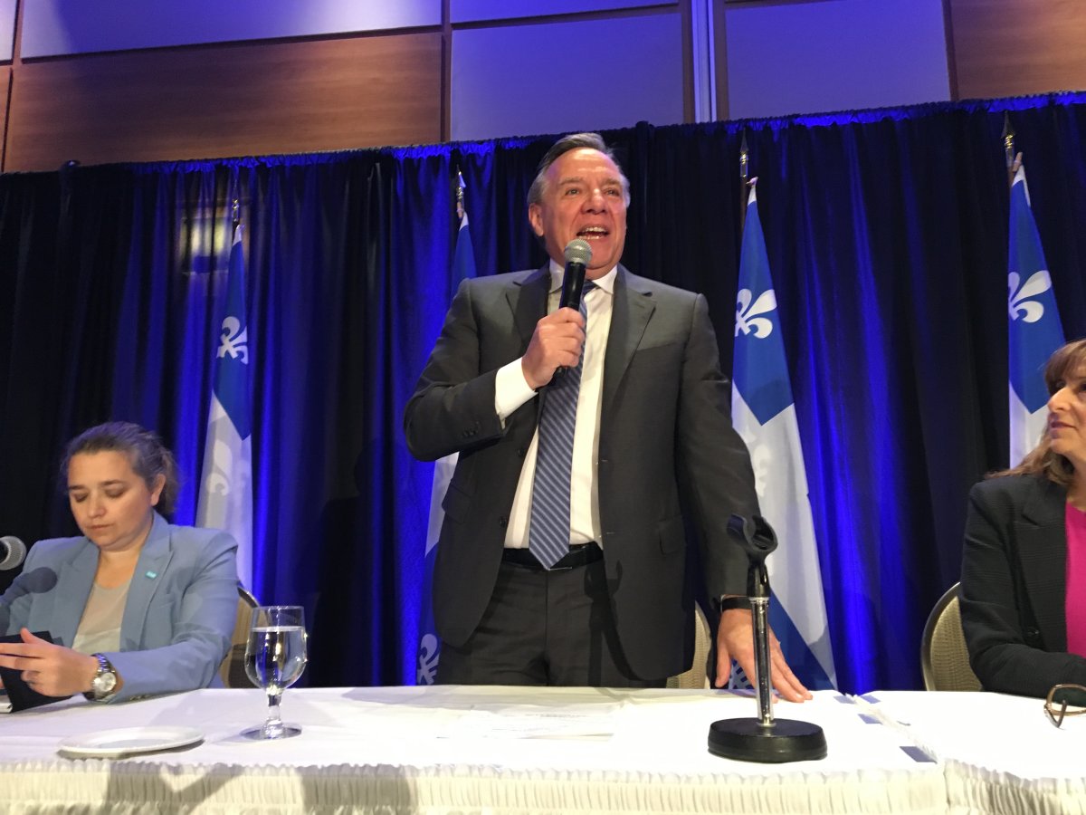 CAQ leader François Legault addresses newly elected MNAs following Quebec's Oct. 1 election.