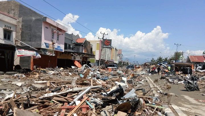 Debris is seen after an earthquake in Palu, Indonesia September 30, 2018 in this picture obtained from social media.