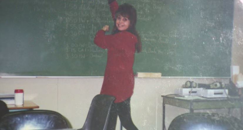 Jackie Norman in Fred Worsfold’s classroom. 