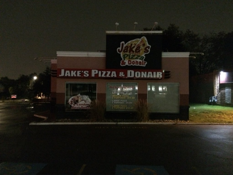 Fire crews were called to the scene of a blaze at a south end pizza place late Sunday night.
