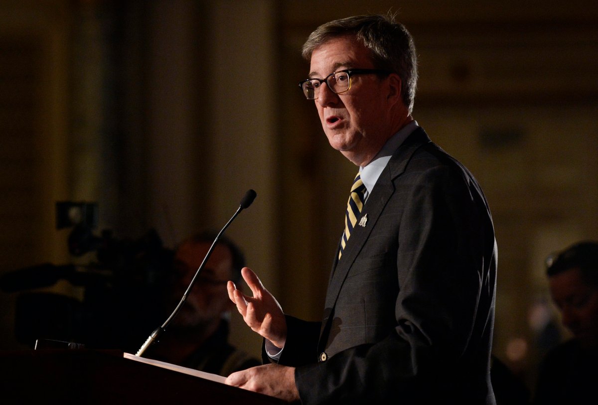 Ottawa Mayor Jim Watson speaks at an event in the capital city on Wednesday, March 23, 2016. Watson is asking the federal government for money to help the City of Ottawa tackle rising pressures on its emergency shelter system.