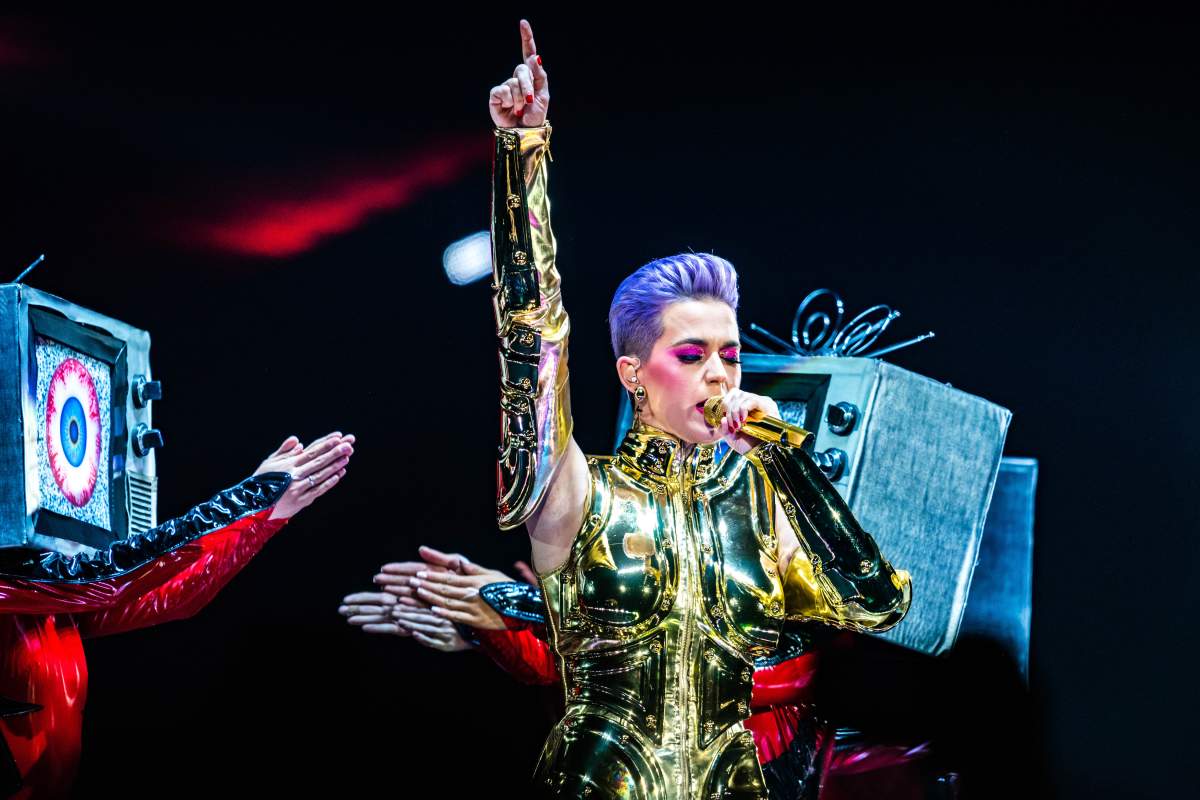 Katy Perry performs on stage as part of Witness: The Tour, at Ziggo Dome, on May 26, 2018, in Amsterdam, Netherlands.