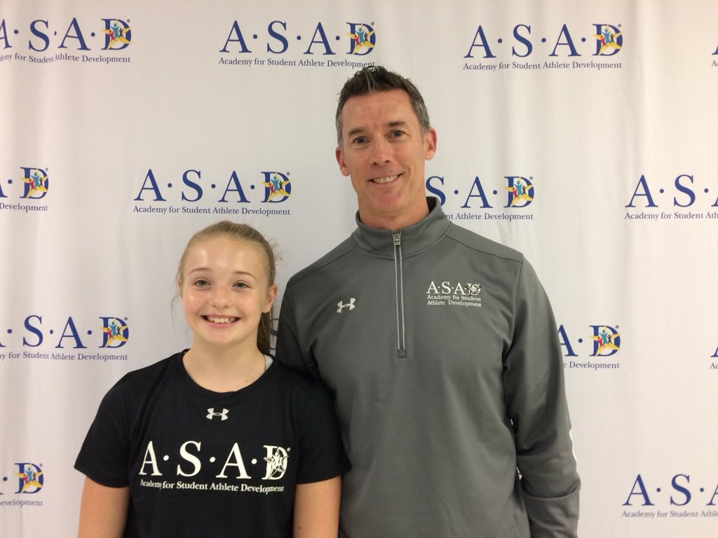 Grade 9 Saunders student and gymnast Chloe Burridge with lead teacher Keith Heard at the official launch event for the Academy for Student Athlete Development (ASAD) at the Western Fair Sports Centre in London on Tuesday, October 2, 2018. 