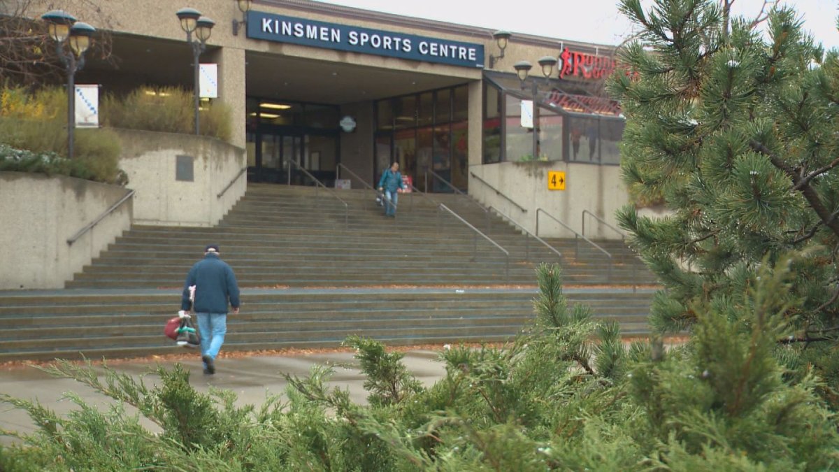 The Kinsmen Sports Centre at the bottom of Walterdale Hill in central Edmonton.