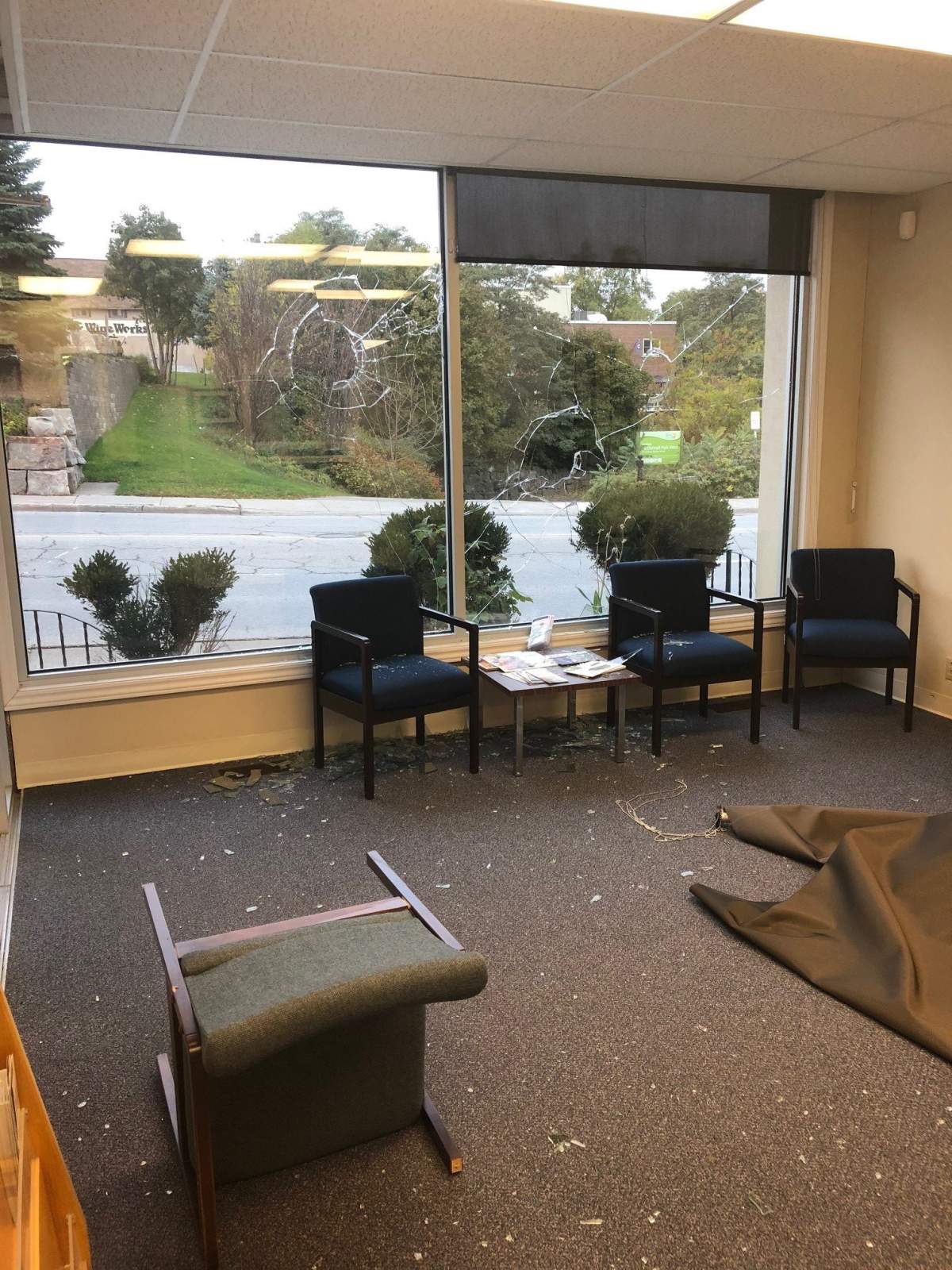 Vandals targeted the constituency office of Haliburton-Kawartha Lakes-Brock MPP Laurie Scott, Ontario’s Minister of Labour.