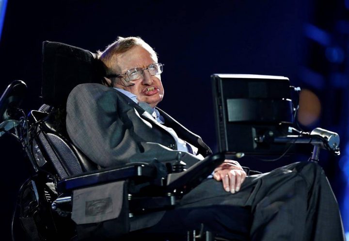 In this Wednesday Aug. 29, 2012 file photo, British physicist Professor Stephen Hawking speaks during the Opening Ceremony for the 2012 Paralympics in London.