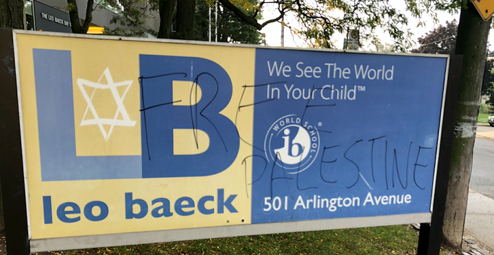 B'Nai Brith Canada says signs at the Leo Baeck Day School were defaced over the long weekend.