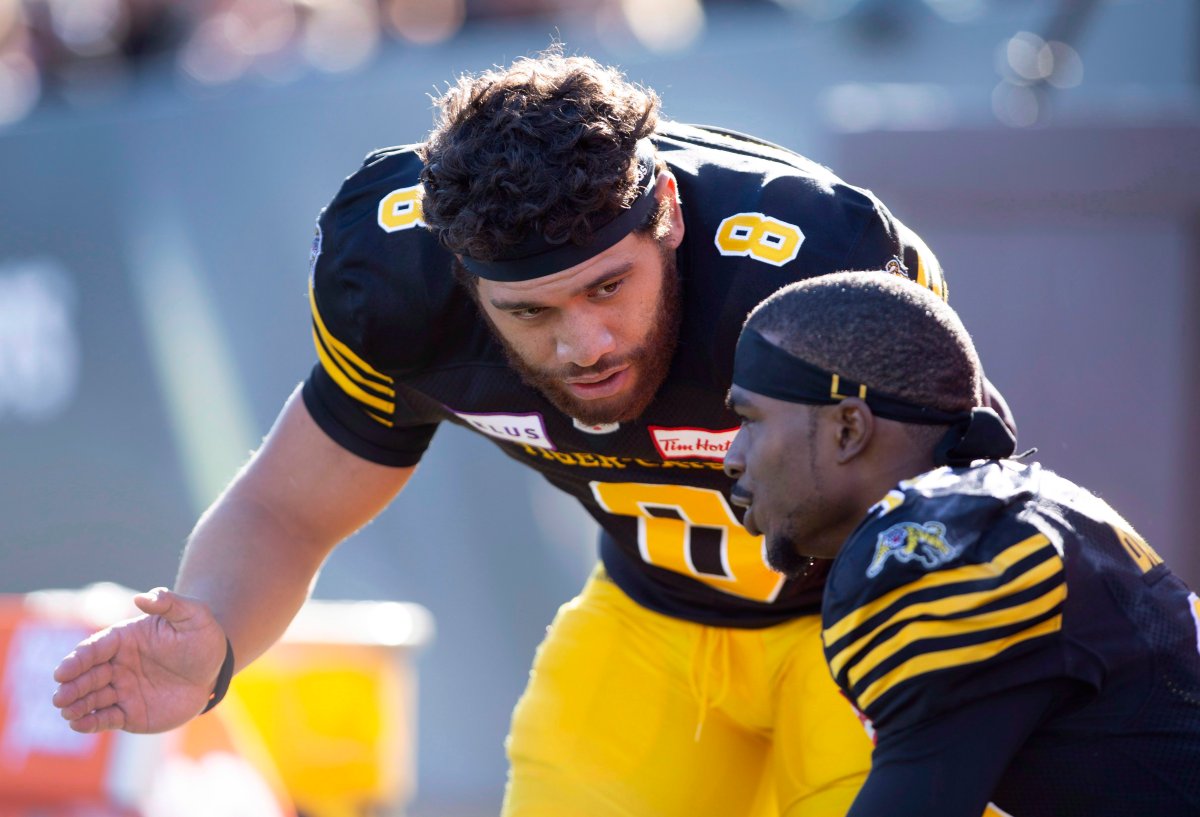 Hamilton Tiger-Cats quarterback Jeremiah Masoli (8) and receiver Brandon Banks will be counted on to spark their team's offence against the Ottawa Redblacks on Friday night.