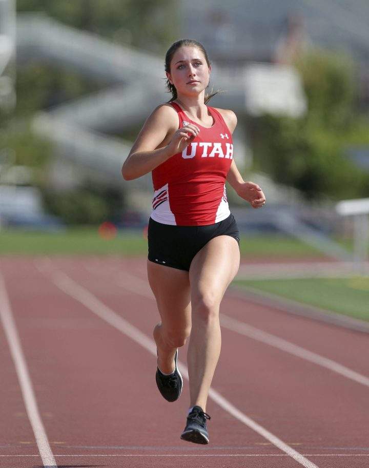 This Aug. 30, 2017 photo shows Lauren McCluskey, a member of the University of Utah cross country and track and field team, running in Salt Lake City.