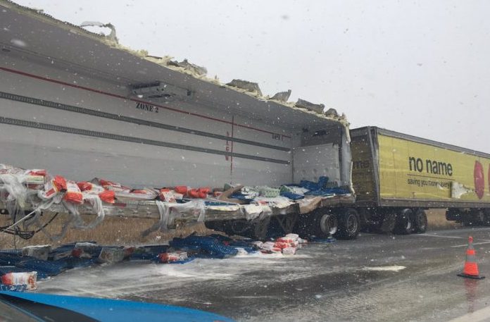 Moose Jaw RCMP responded to a semi collision on Highway 1 east of Moose Jaw Tuesday morning. It took several hours to clean up.