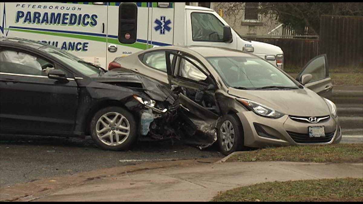 Two vehicles collided in Peterborough's south end on Wednesday afternoon.