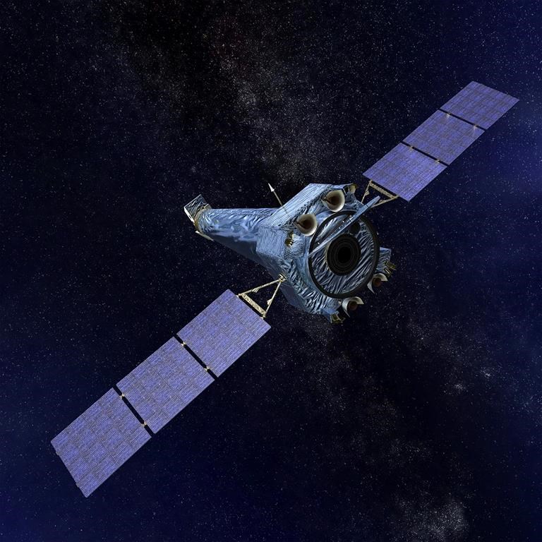 This illustration made available by NASA shows the Chandra X-ray Observatory.