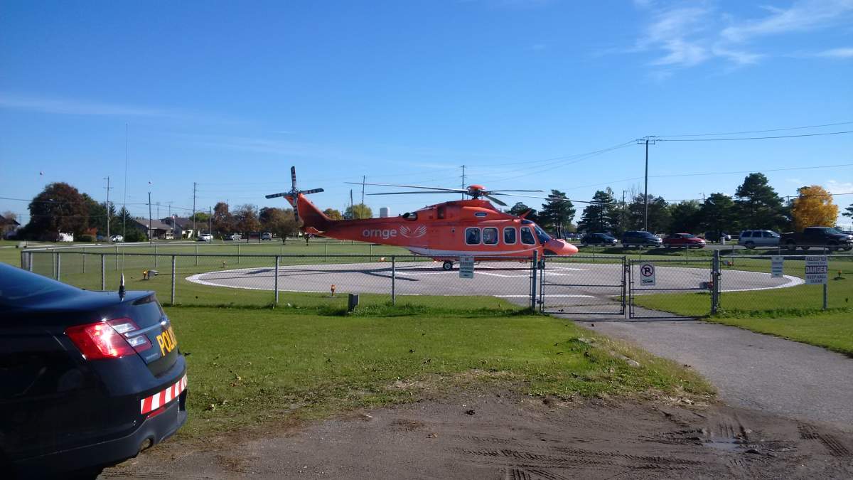 A 26-year-old man has been taken to hospital with life threatening injuries, after he was hit in the head by a falling piece of equipment from a wind turbine.