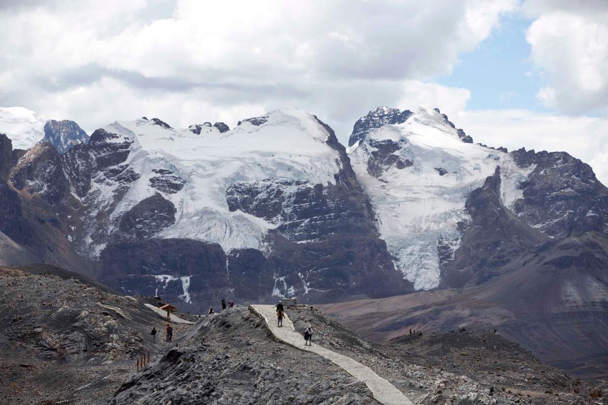 A glacier in Huascaran National Park, Huaraz, Peru.