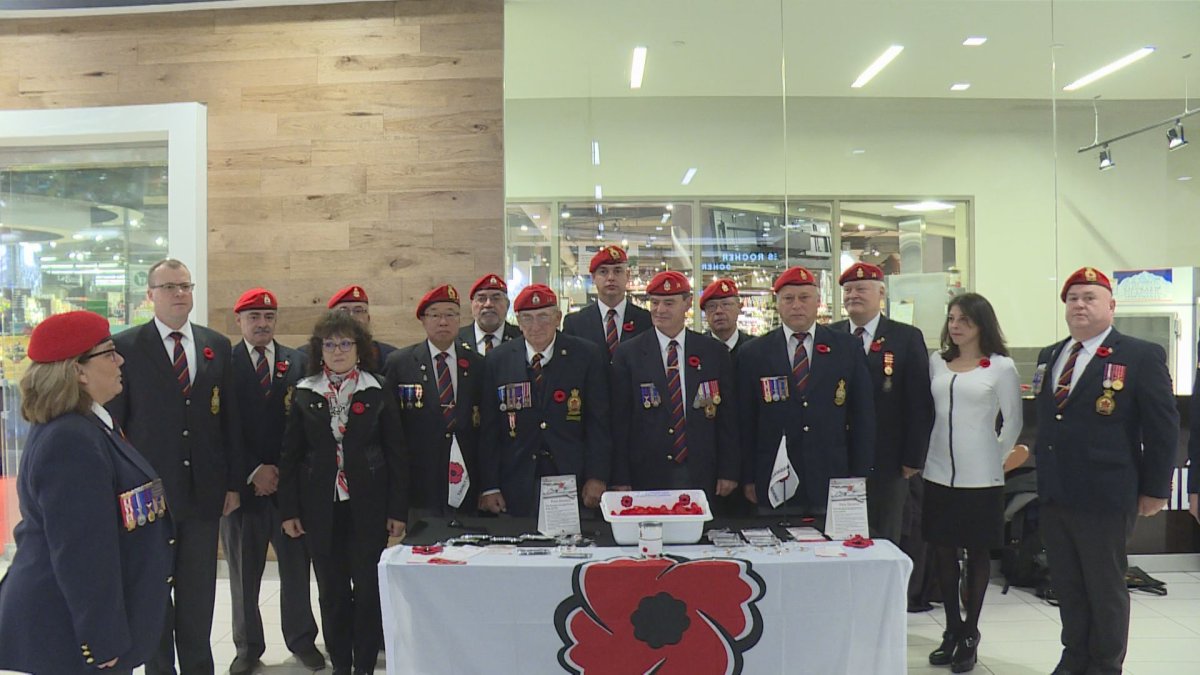 In this file photo, the Royal Montreal Regiment Branch 14 launched their poppy campaign at Alexis Nihon Plaza. Oct 26, 2018.
