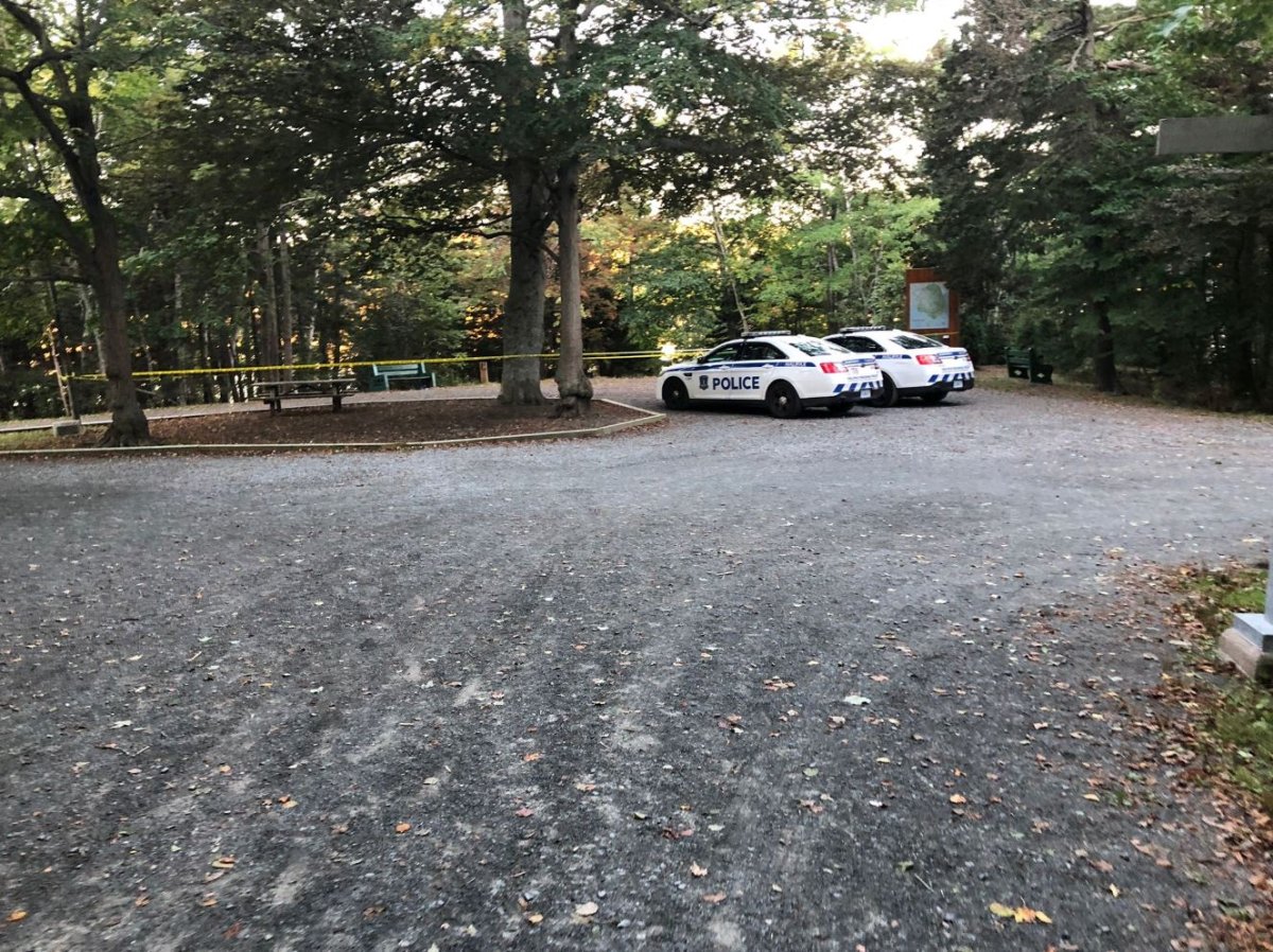 Halifax Regional Police block off a section of Point Pleasant Park following a stabbing early Saturday morning. 