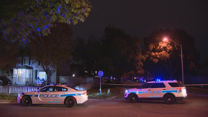 Peel Regional Police on the scene of a stabbing in Brampton on Friday night.