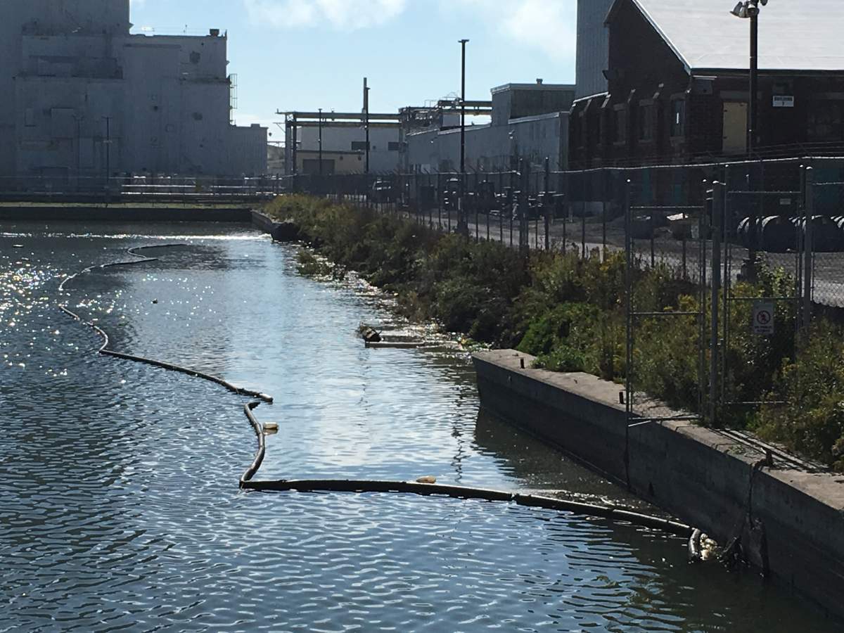 A section of the harbour wall in Port Hope collapsed on Tuesday.