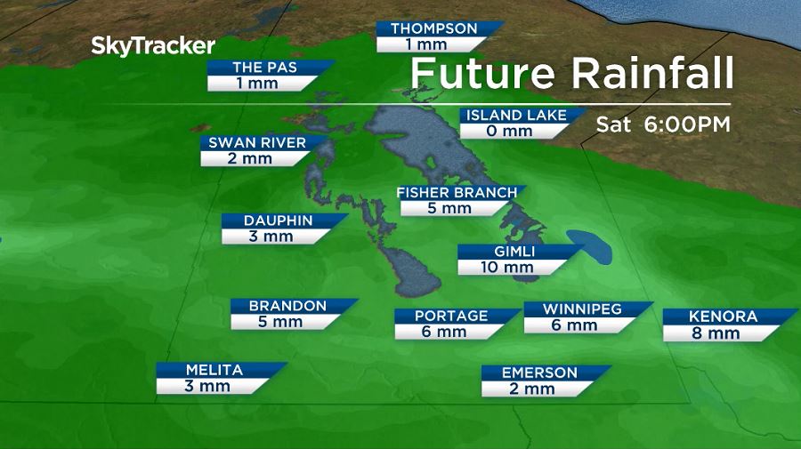 GEM model showing expected rainfall amounts through Saturday afternoon.
