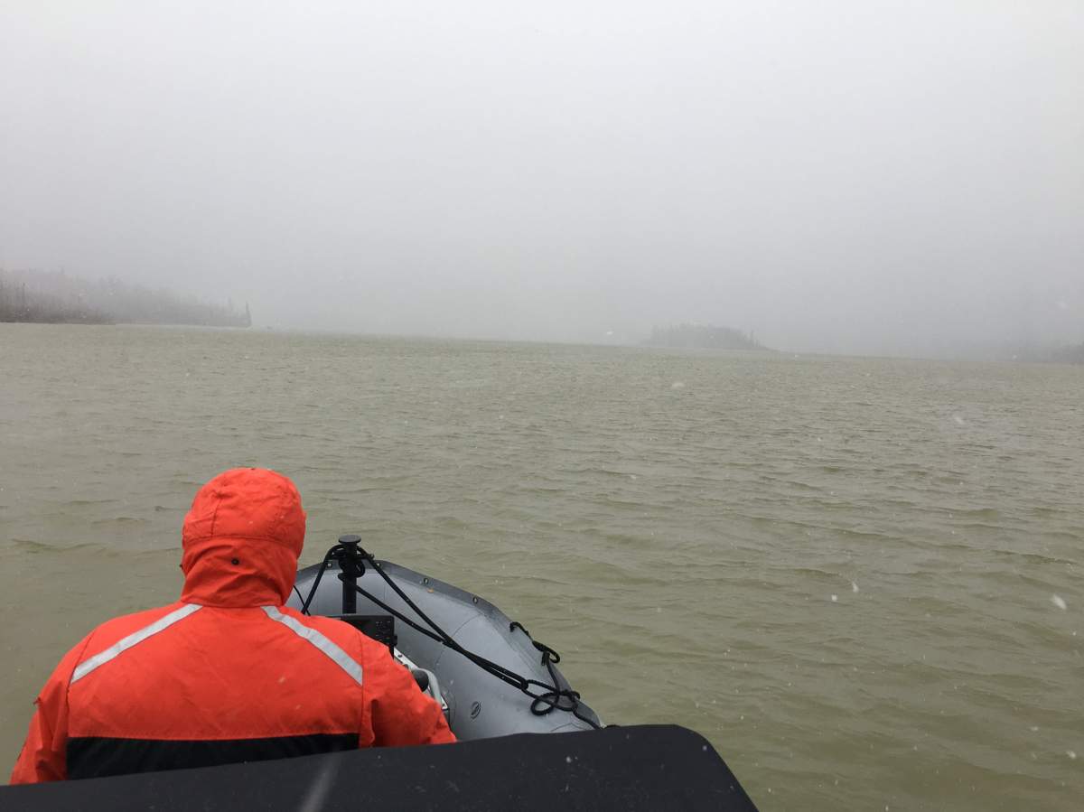 Thompson RCMP took to the Burntwood River in the ongoing search for a missing woman.