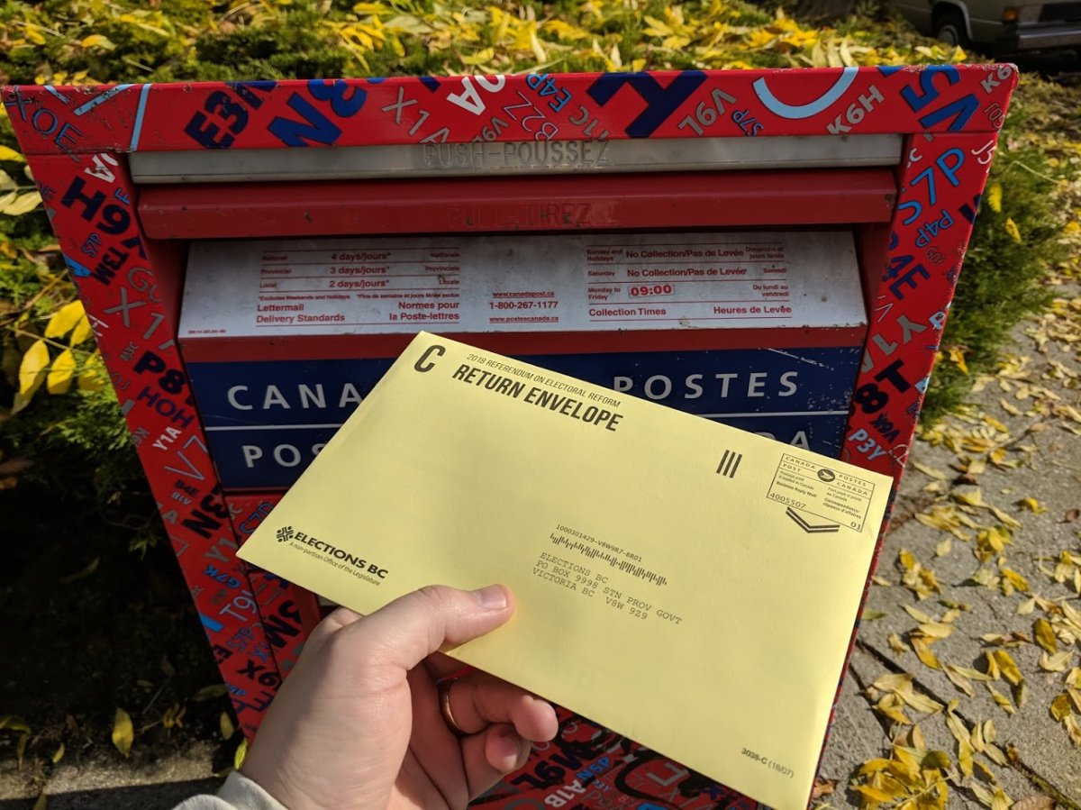 Voters have until Nov. 30 to mail their ballots in B.C.'s referendum on electoral reform. 