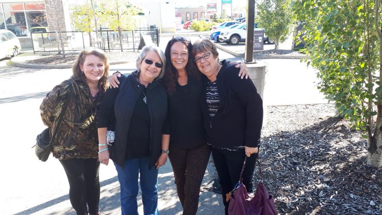 Amanda Bounds, Janice Carlson-McLeod, Heather Thew and Monique Andrews meet in Edmonton.
