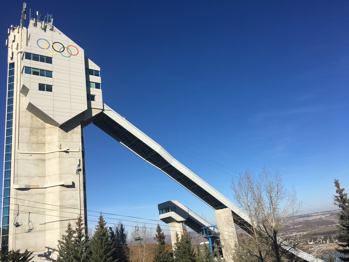 The ski jump at Canada Olympic Park in Calgary photographed on Oct. 19, 2018.