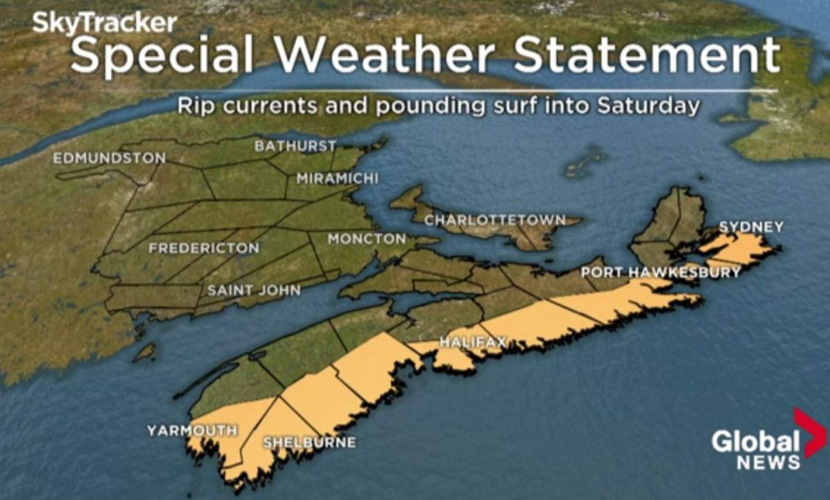 Swell waves along the Nova Scotia coast are creating optimal surfing conditions.  .