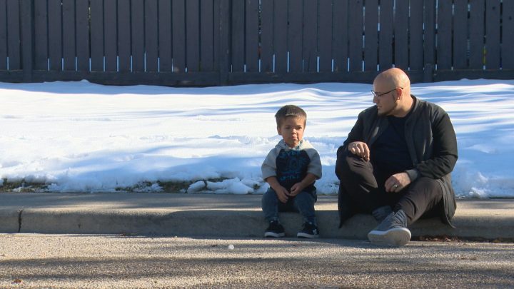 Joshua Krohn said his son Dallin’s purple mini BMX bike was taken from the Bowness neighbourhood.