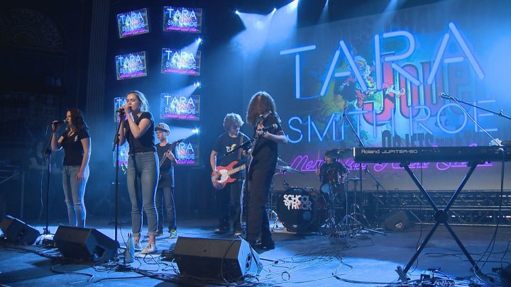 The House Band from School of Rock Calgary played a set list of Tara Smith Roe's favorite songs.