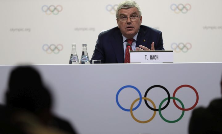 International Olympic Committee President Thomas Bach speaks at press conference in Buenos Aires, Argentina, Thursday, Oct. 4, 2018. 