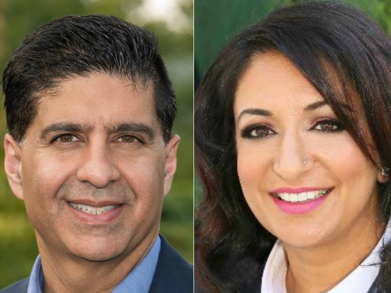 At left, 2018 Surrey mayoral candidate Tom Gill. At right, 2014 Surrey mayoral candidate Barinder Rasode.