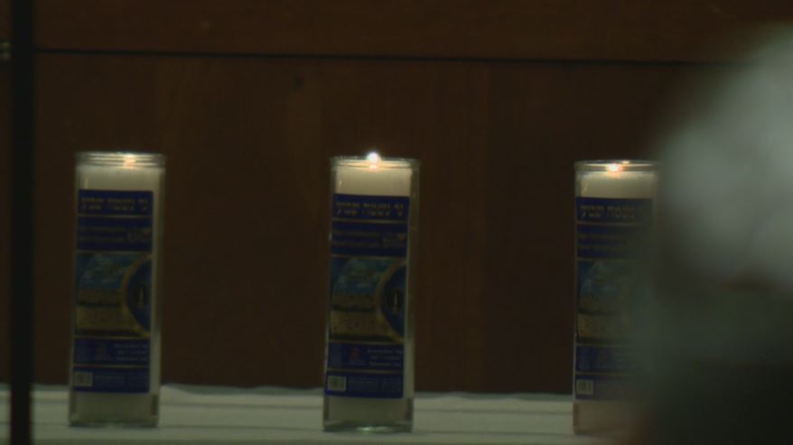 Candles are lit for the victims of the Pittsburgh synagogue massacre.